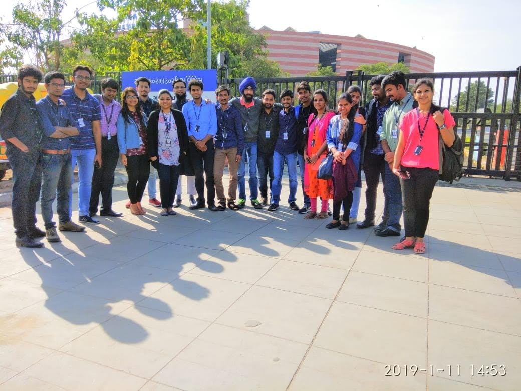Shadab with colleagues outside the TCS campus